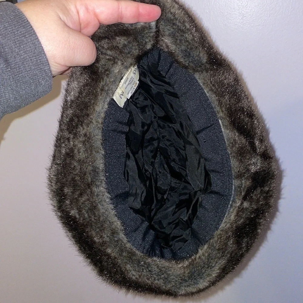 Nordstrom Vintage Made in Italy Puffer Faux Fur Bucket Hat OS